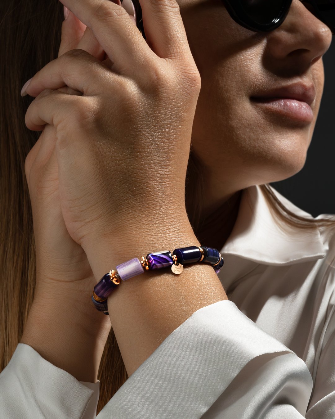 Bracelet Agate violette  Callia