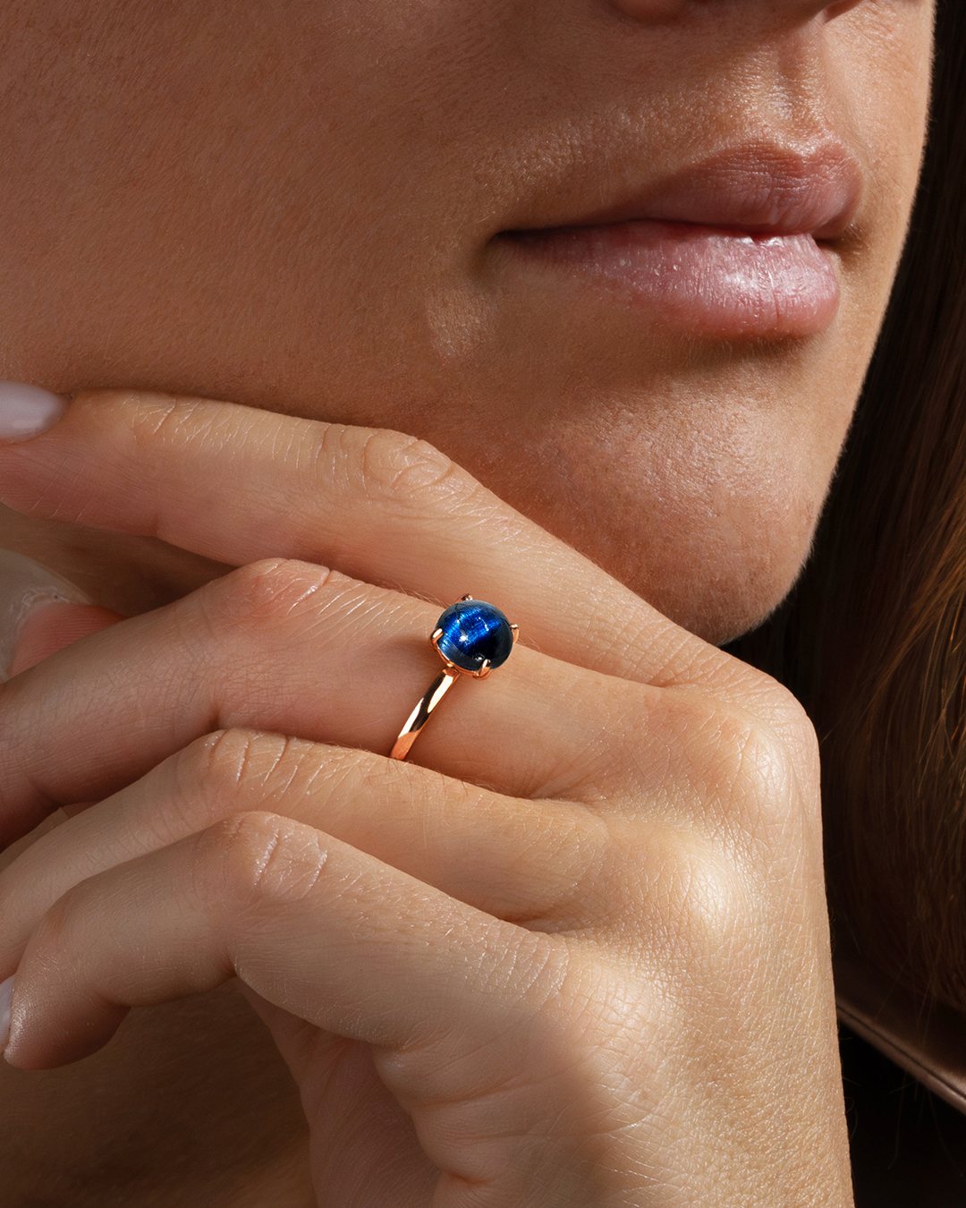 Bague Oeil de tigre bleu Olmetia