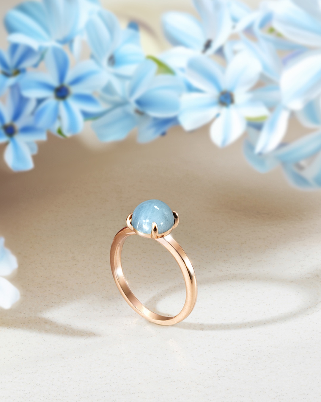 Packshot Bague Aigue marine  Caprinia