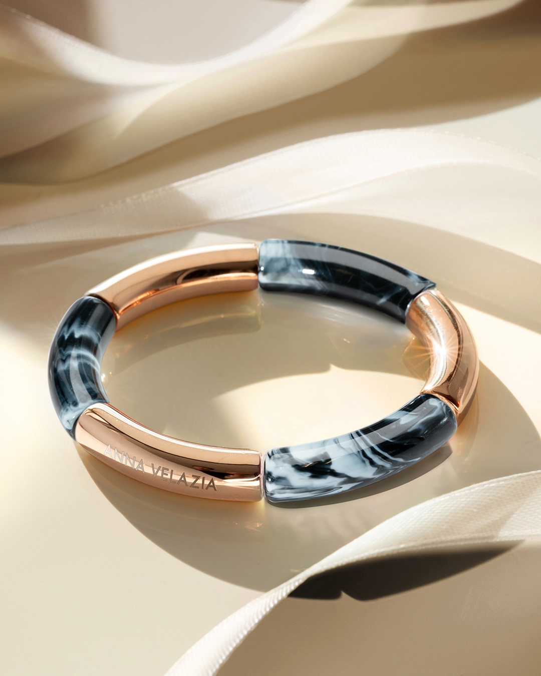 Bracelet Acétate Noir cendré Ticina