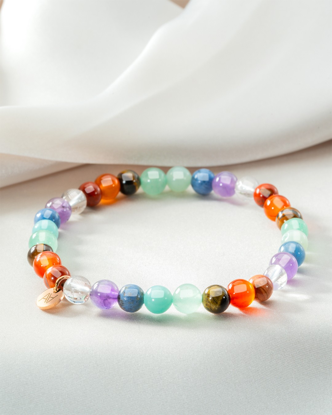 Bracelet Pierres naturelles Bracelet 7 chakras multicolore 6mm