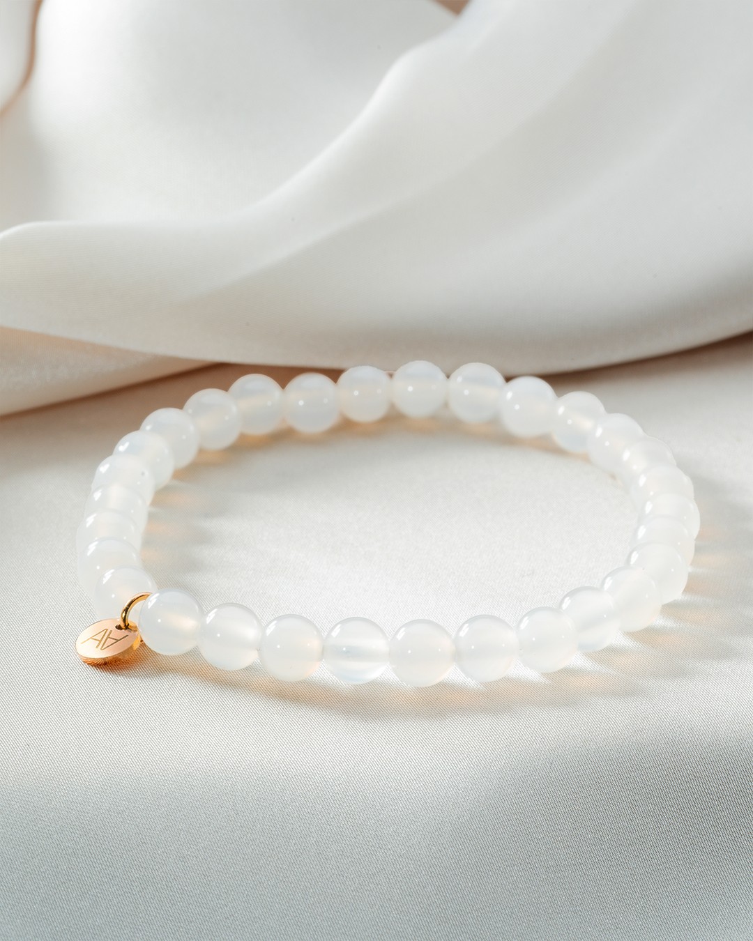 Bracelet Pierres naturelles Bracelet agate blanche 6mm
