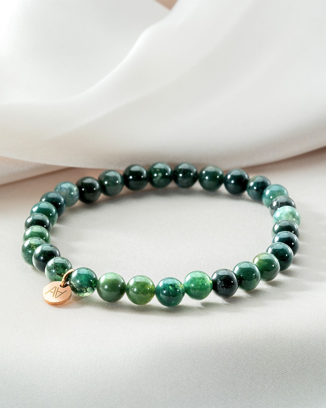 Bracelet Pierres naturelles Bracelet agate mousse 6mm