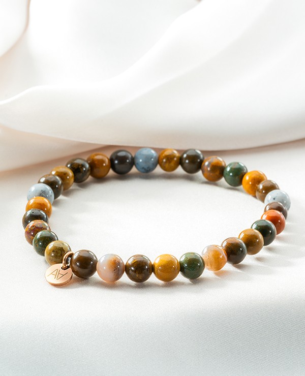 Bracelet jaspe océan 6mm