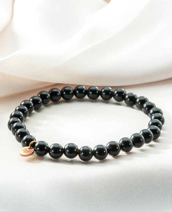 Bracelet obsidienne noire 6mm