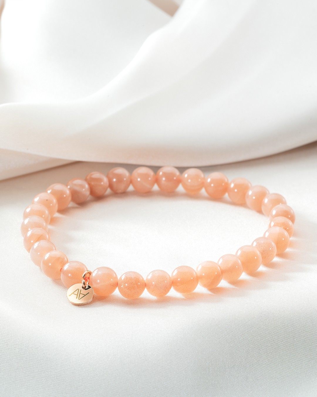 Bracelet Pierres naturelles Bracelet pierre de lune rose 6mm