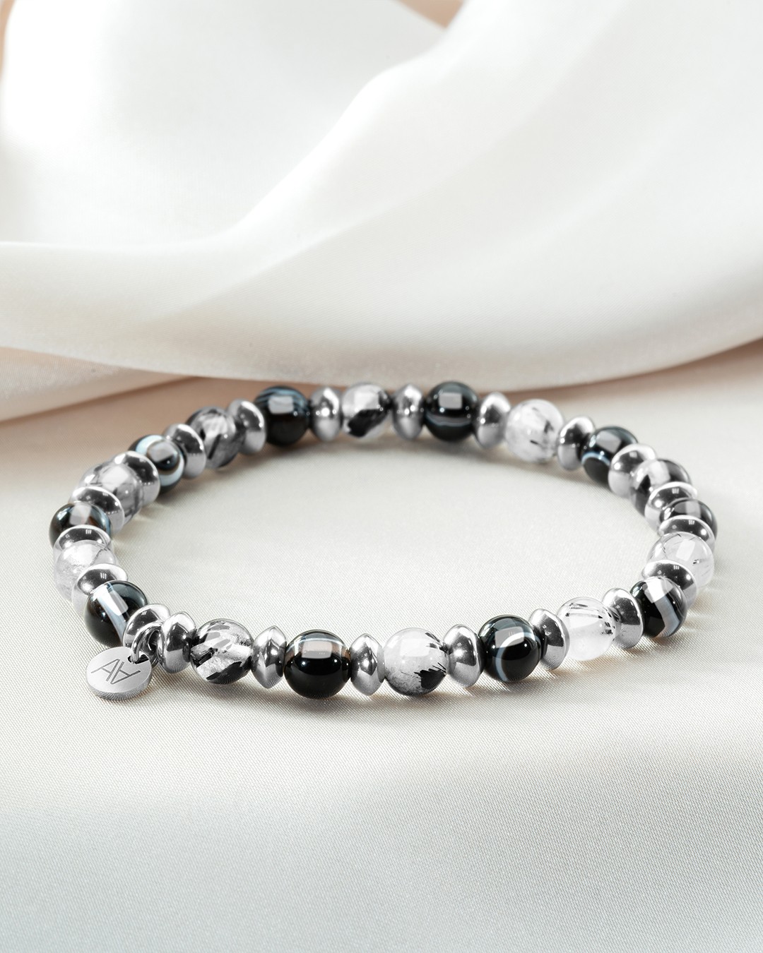 Bracelet Quartz rutile et Agate noireAlliance de Protection