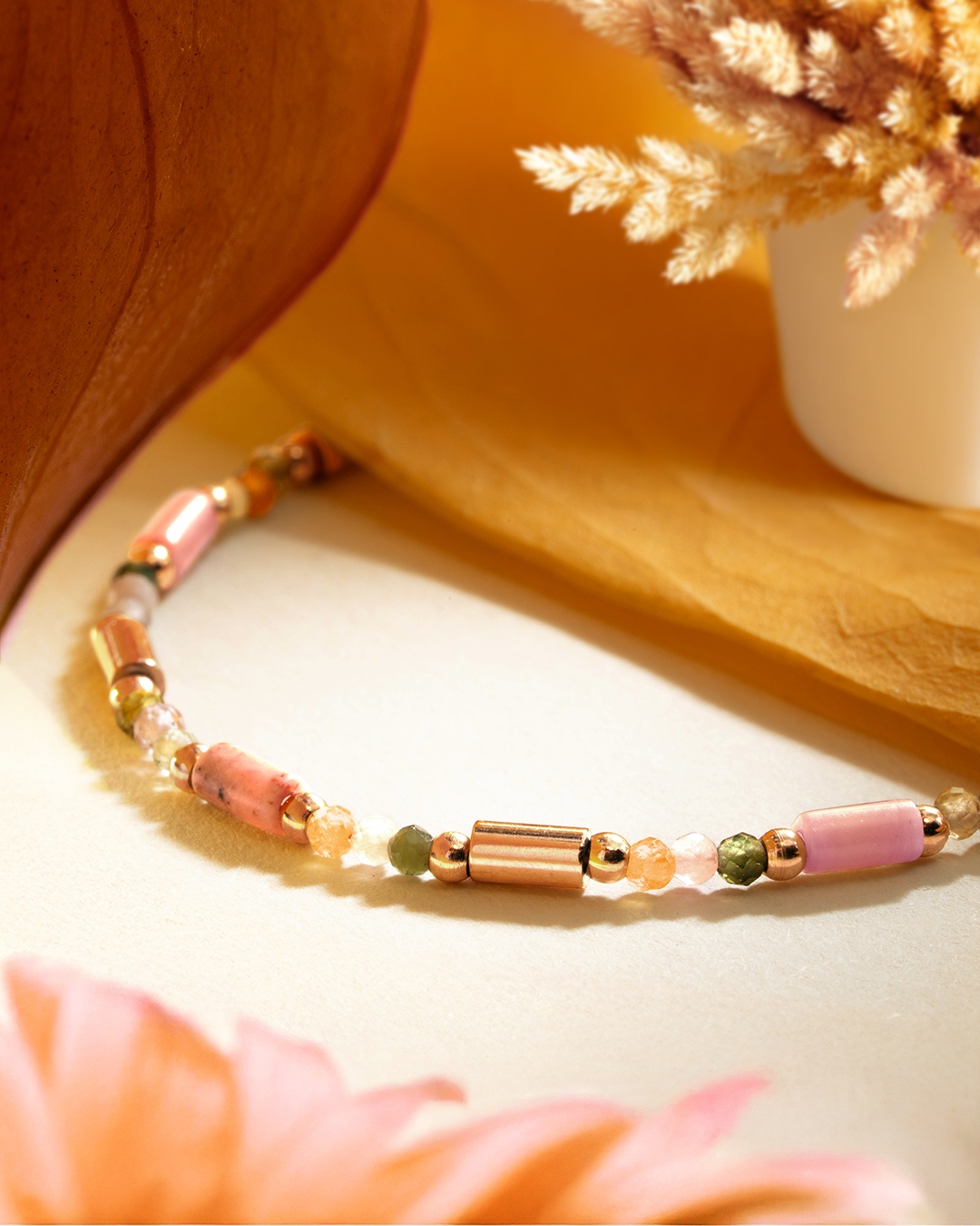 Bracelet Tourmaline Multicouleur et Rhodonite Monzila