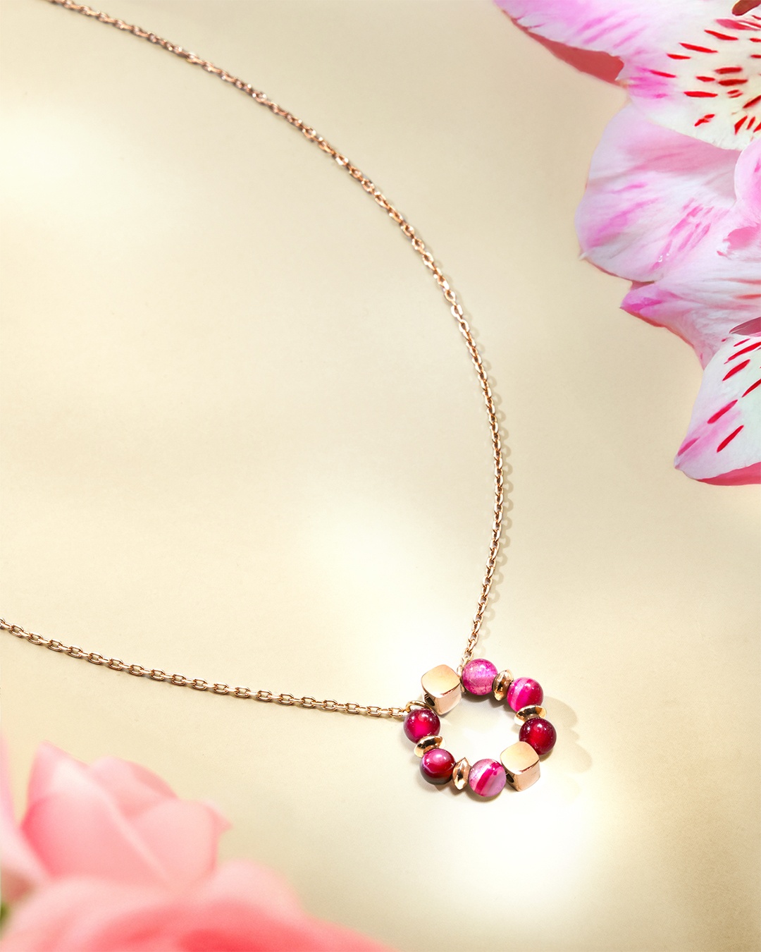 Pendentif Agate rose Roselia