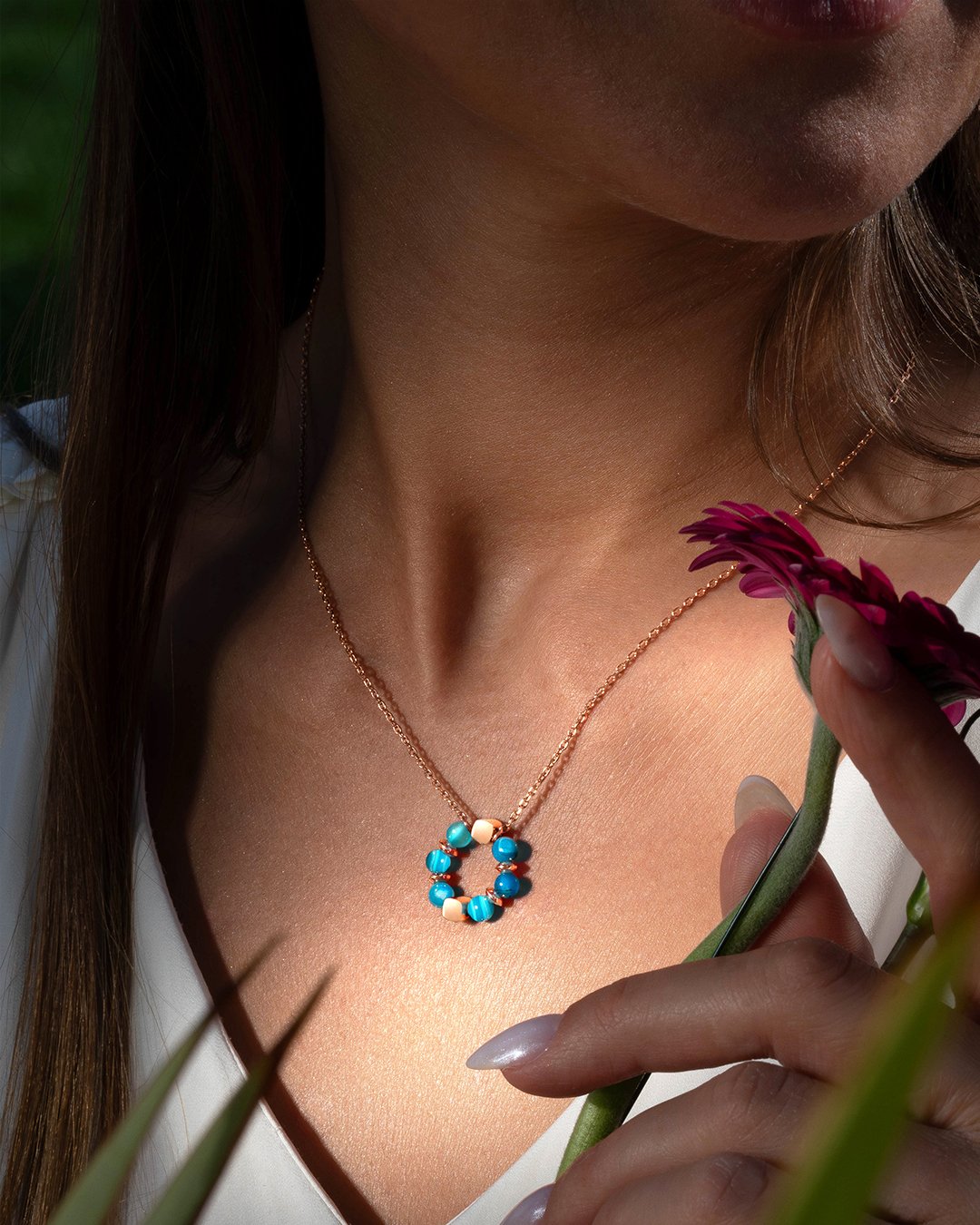 Pendentif Agate Bleue Azzuria