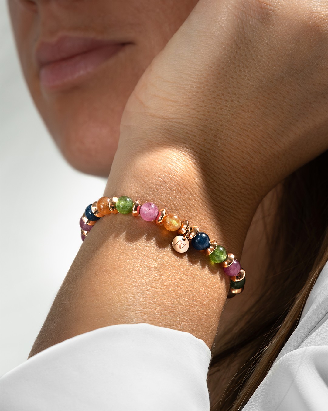 Bracelet Calcédoine multicouleur Lorano