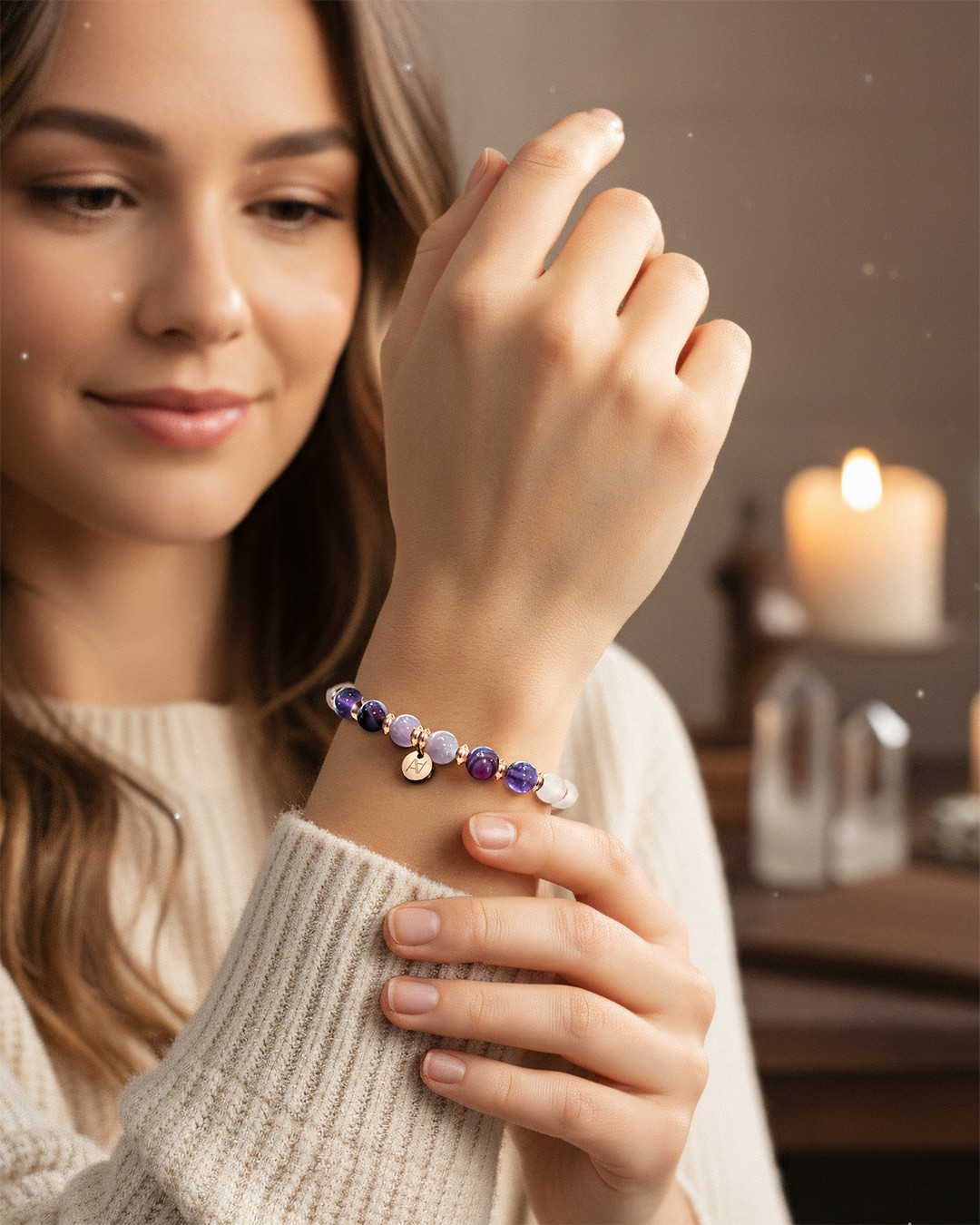 Bracelet Lithothérapie Chakras couronne