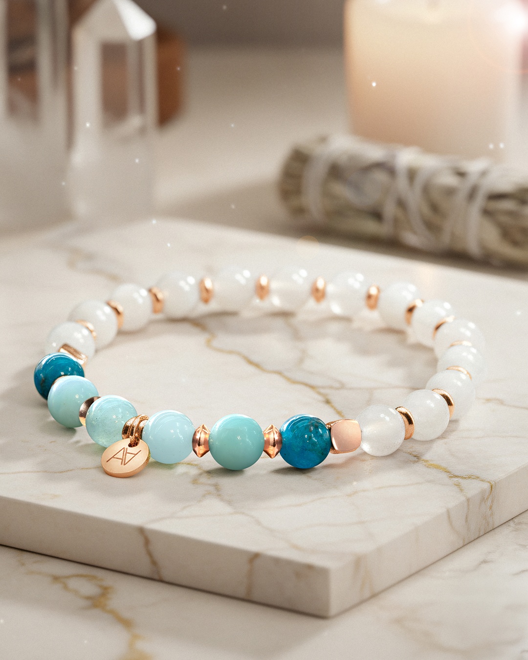 Packshot Bracelet Lithothérapie Chakra gorge