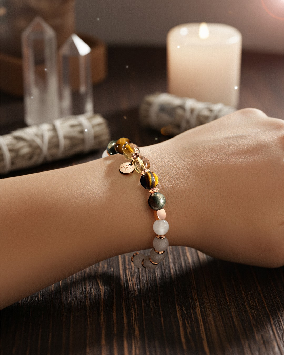 Bracelet Lithothérapie Chakra plexus solaire