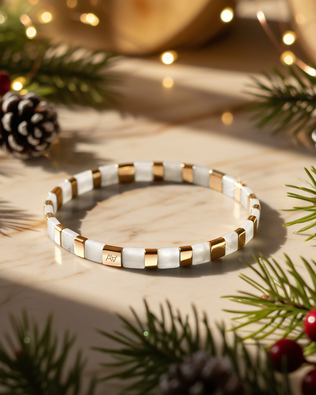 Packshot Bracelet Marbre blanc Celleno