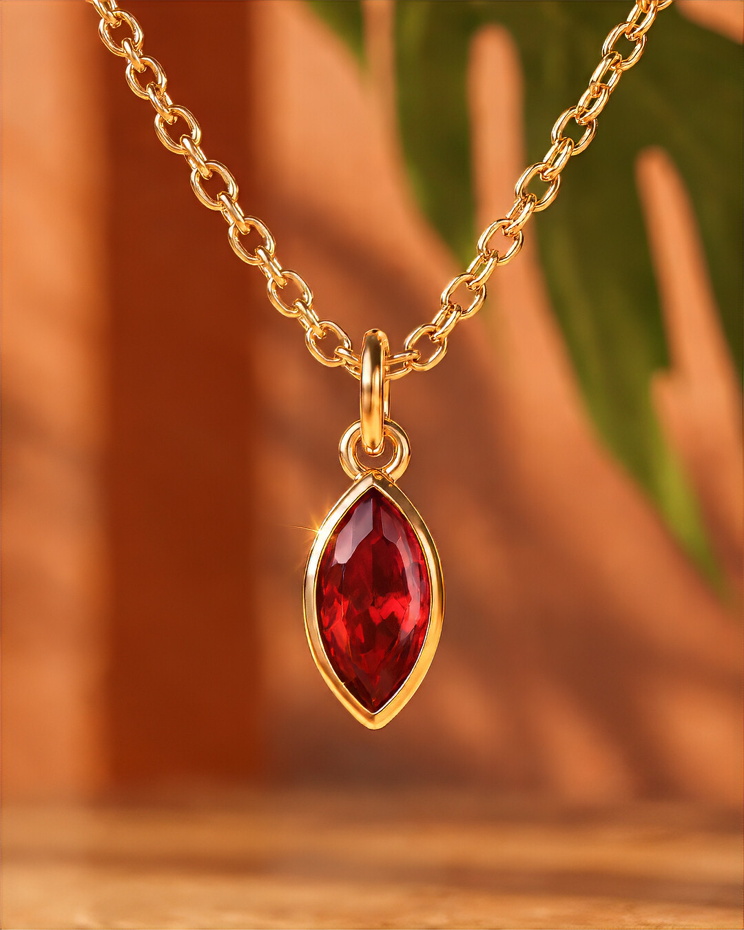 Pendentif Zircon rouge Montelina