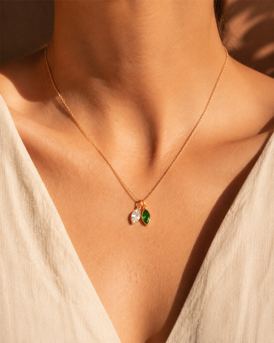 Pendentif Zircon vert et transparent Selvaverde