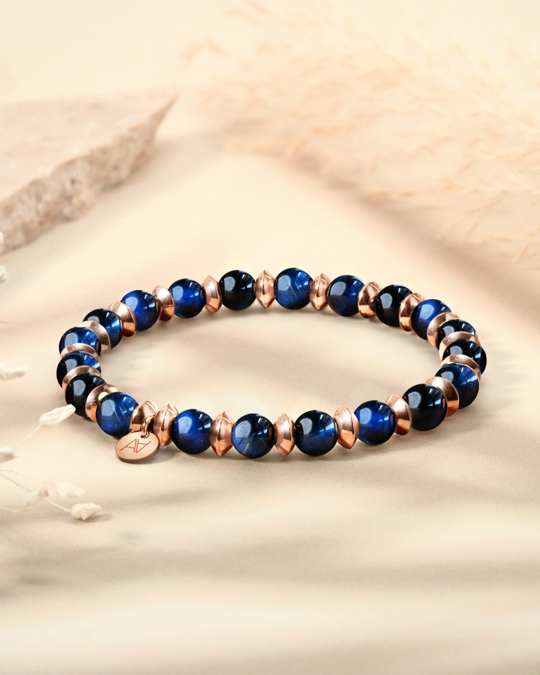 Bracelet Oeil de tigre bleu Olmeto