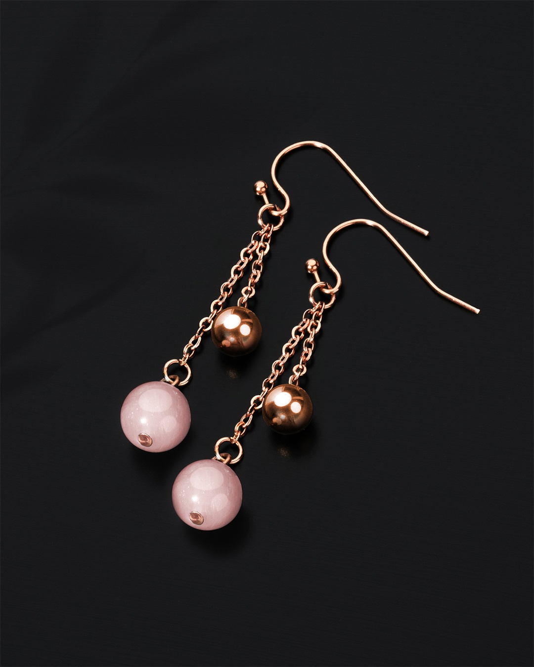 Packshot Boucle d'oreilles Quartz rose Comissi
