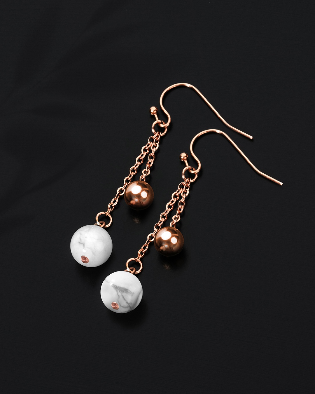 Boucle d'oreilles Howlite Alcami