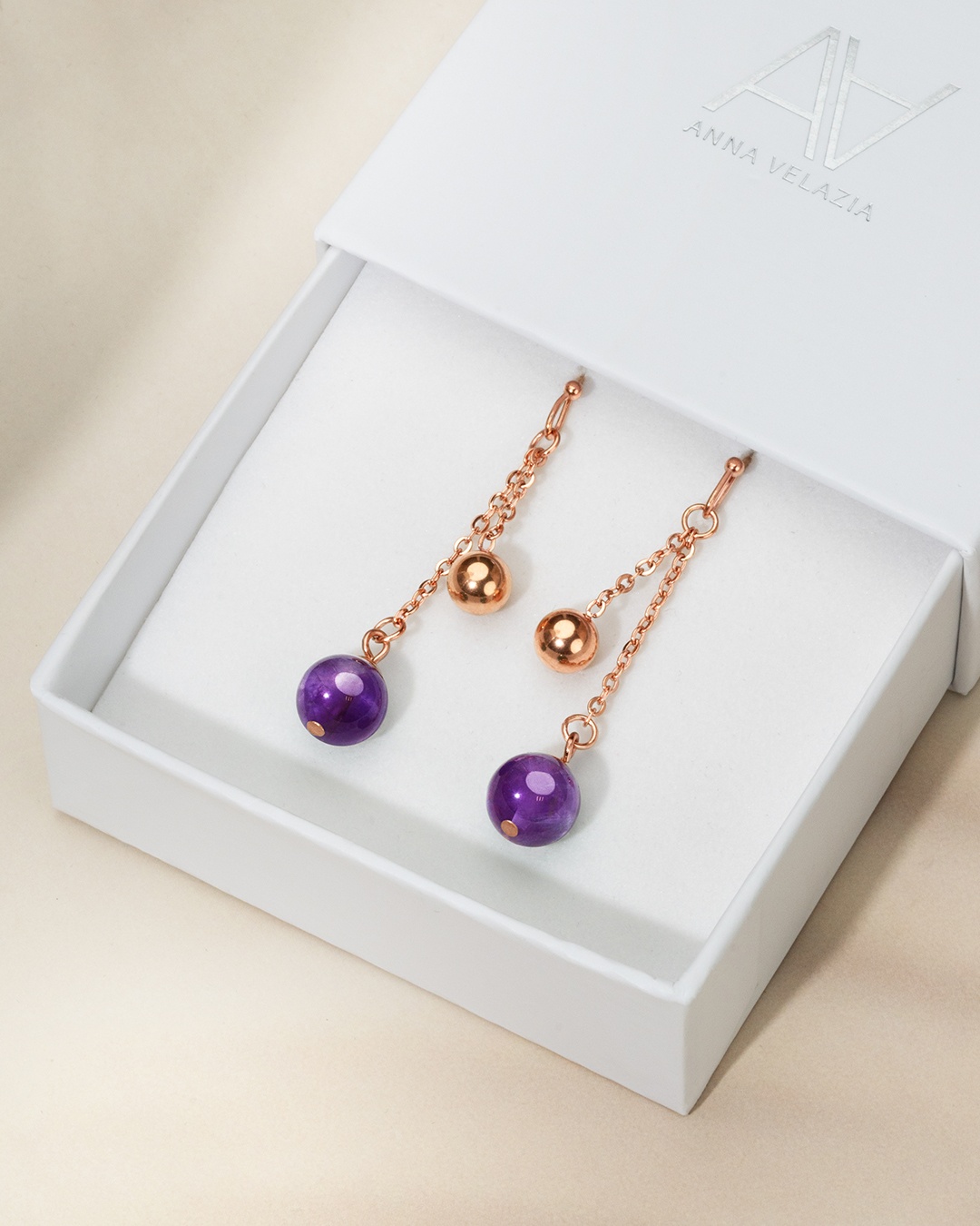 Boucle d'oreilles Amethyste Scopelli
